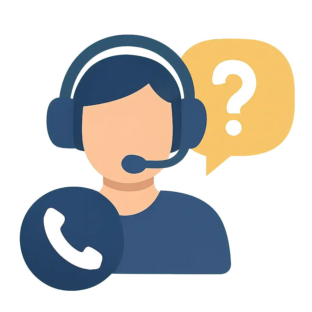 Customer support headset icon: 55 Club help and contact visual