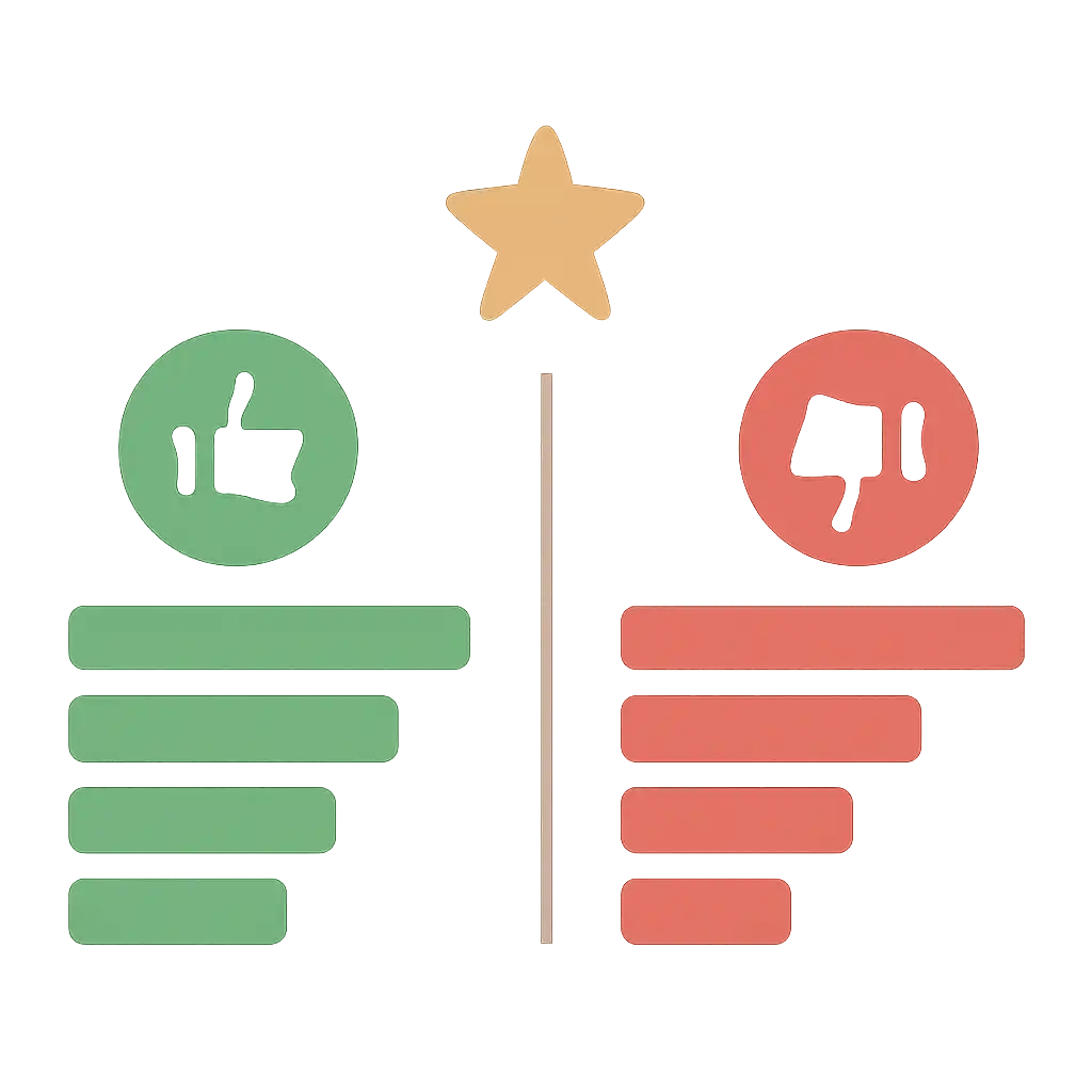 Infographic comparing options using coloured bars and icons only, no text or labels, flat design, Star